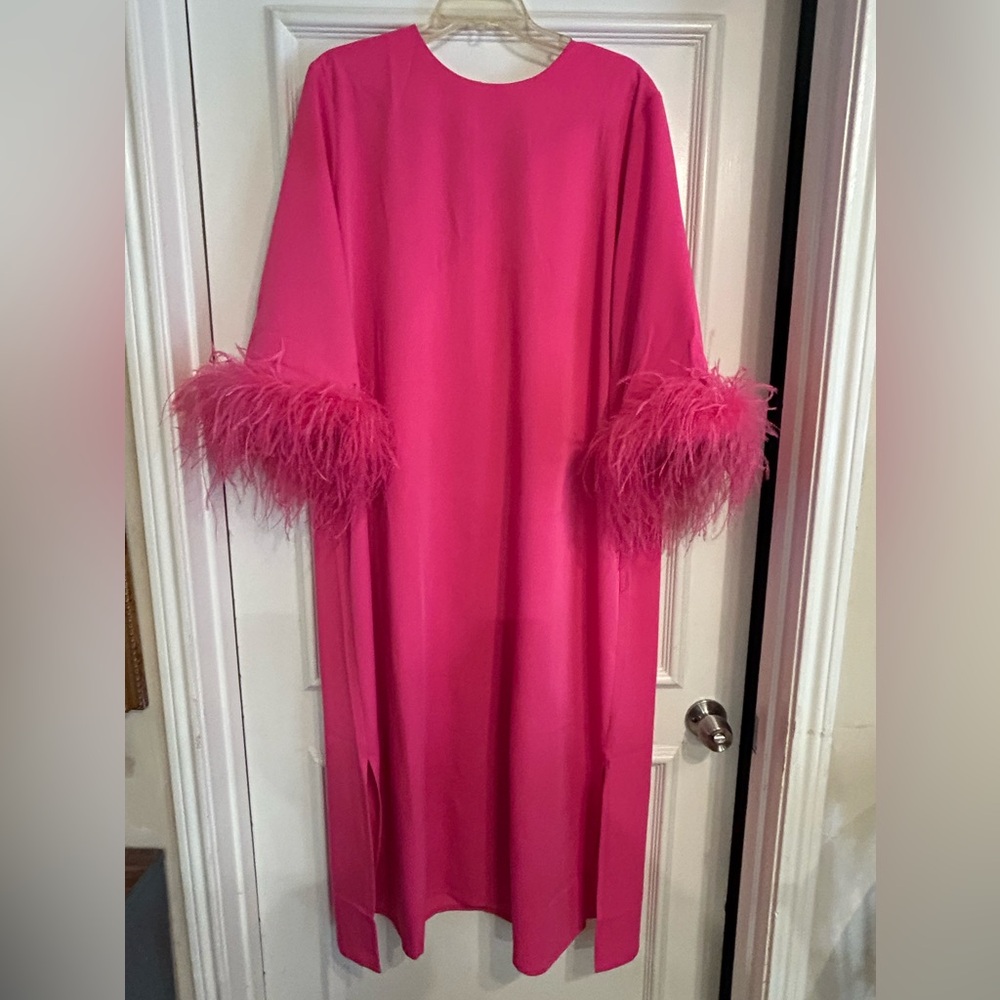 Tuckernuck Hot Pink Feather Jamie Dress SIZE XXL